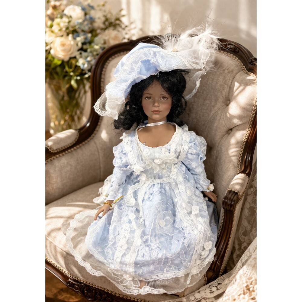 Vintage Porcelain Doll – Hand‑Painted Face – Collectible Display Doll – 16"